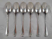 Appraisal: A set of six Georgian Scottish silver tablespoons in exceptionally