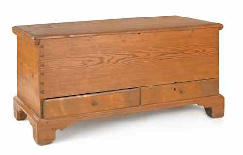 Appraisal: Hard pine blanket chest ca h w