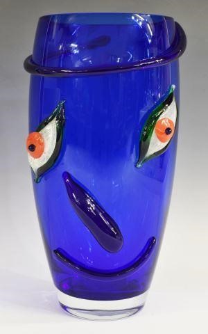 Appraisal: Italian Murano art glass vase late th c applied glass