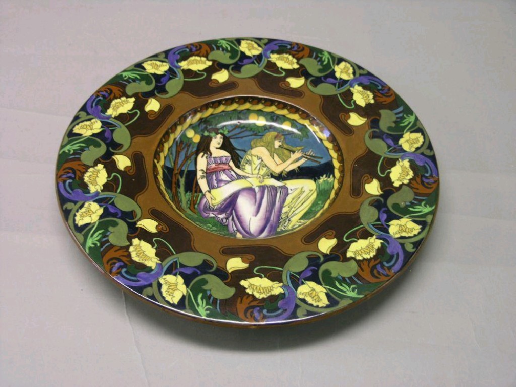 Appraisal: A Wileman Co 'Intarsio' wall plate designed by Frederick Rhead