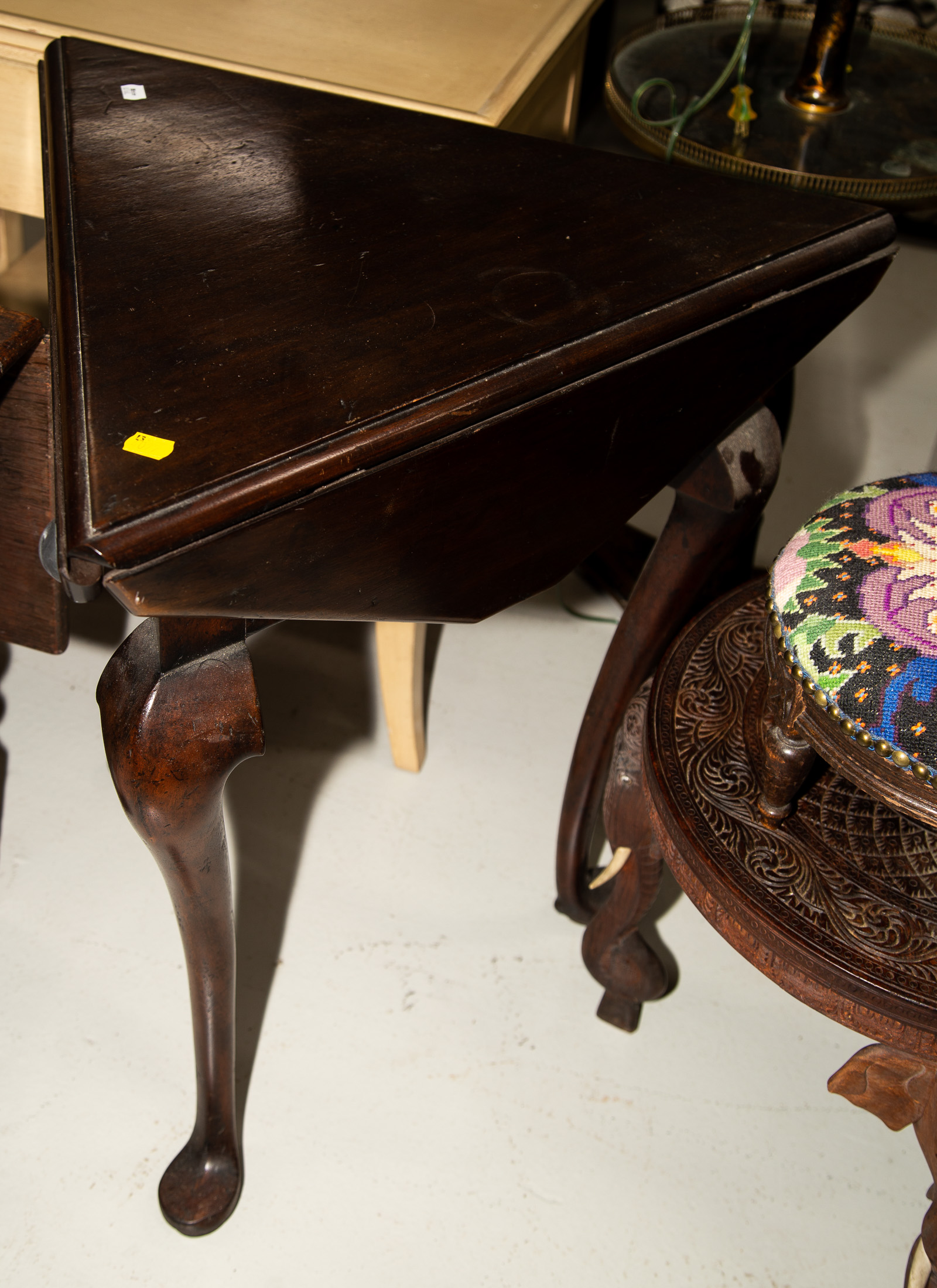 Appraisal: QUEEN ANNE STYLE MAHOGANY HANDKERCHIEF TABLE English early th century