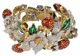 Appraisal: kt Strawberry Bracelet in the style of Donald Claflin for