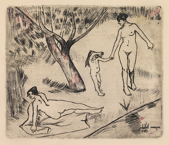 Appraisal: SUZANNE VALADON Femmes et enfant au bord du l'eau Color