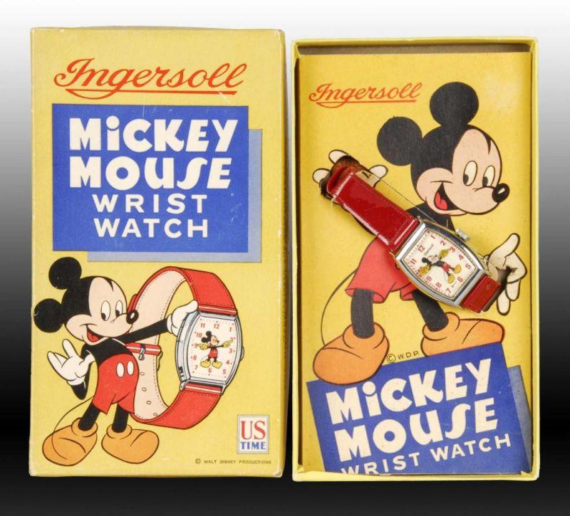 Appraisal: Disney Ingersol Mickey Mouse Wrist Watch with Box Description Working