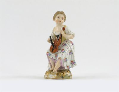 Appraisal: A Meissen model of a young girl seated on a