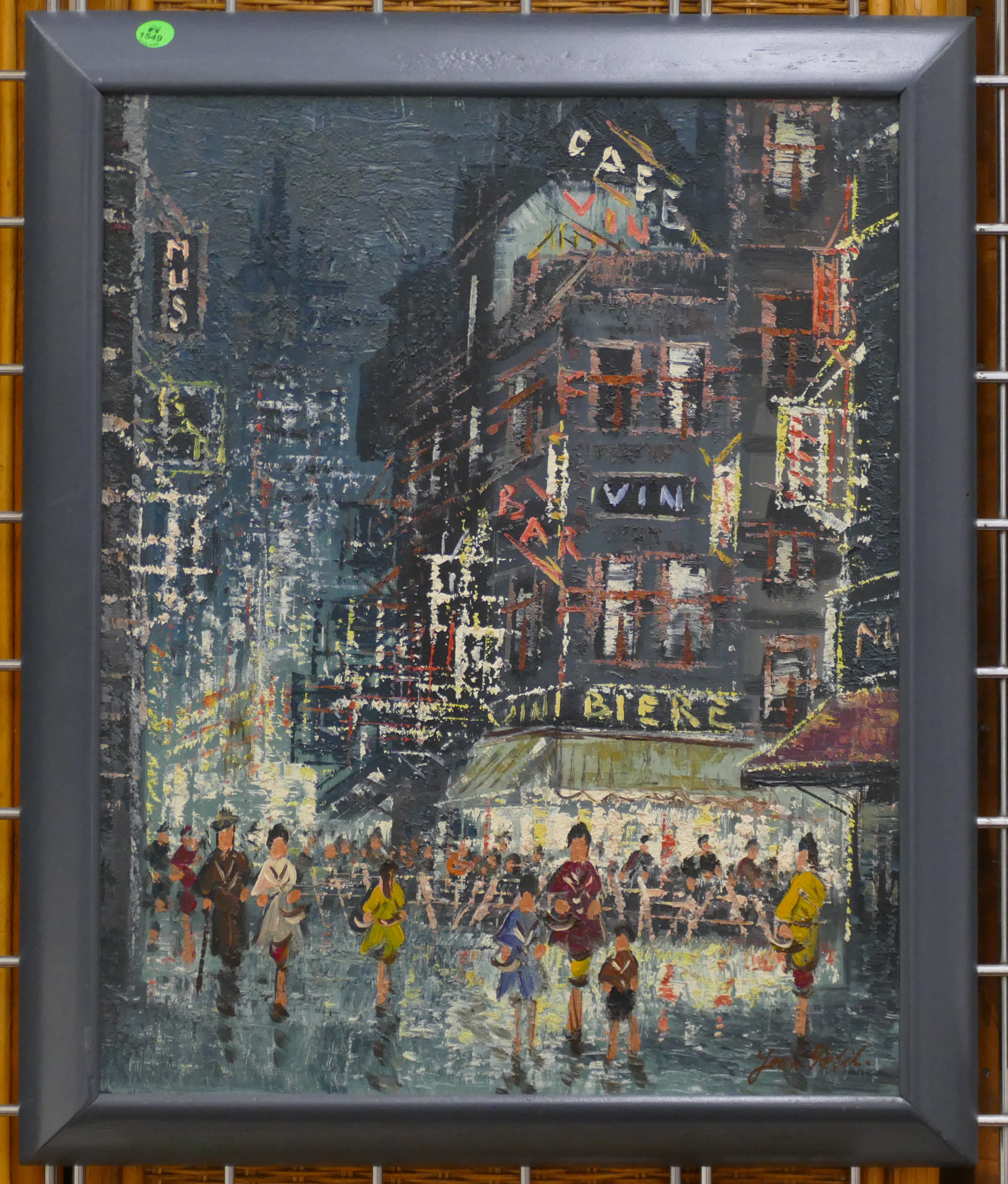 Appraisal: Jean Petit Mid Century Parisian Street Scene Oil Framed ''x