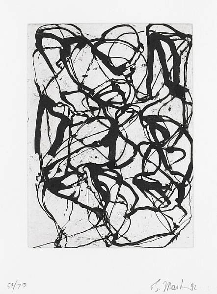 Appraisal: Brice Marden American Han Shan Exit Etching aquatint and sugar-lift