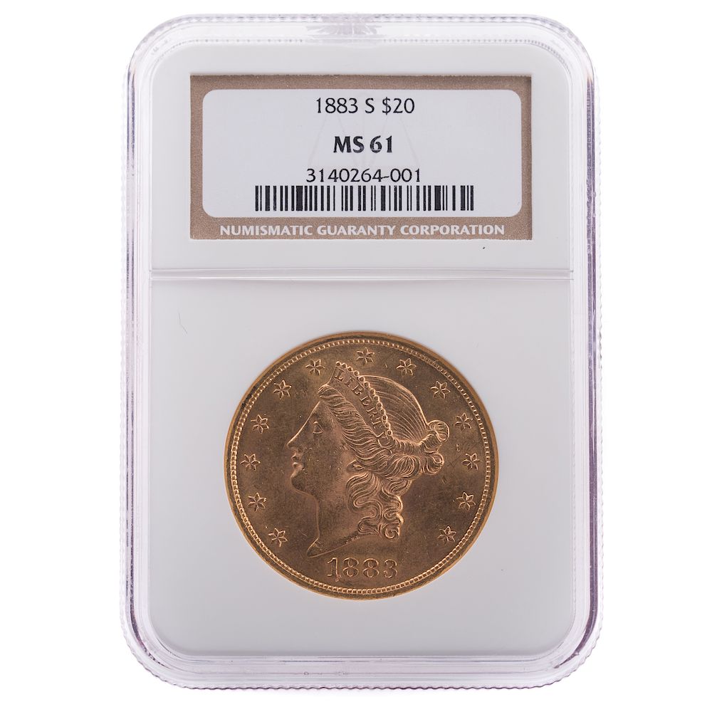 Appraisal: -S Double Eagle NGC MS- -S Double Eagle complete and