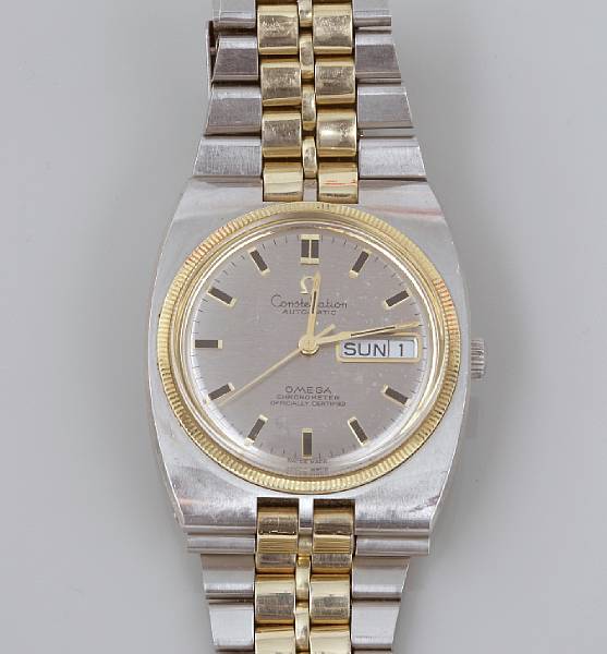 Appraisal: A self winding Omega Constellation with two-tone steel bracelet circa