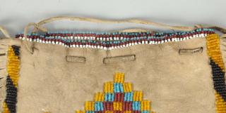 Appraisal: Early Indian Beaded Bag Circa late 's Fringe leather work