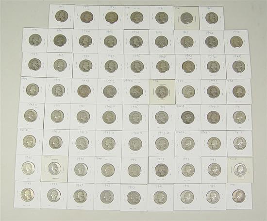 Appraisal: Silver Washington Quarters Dates range - many with P and