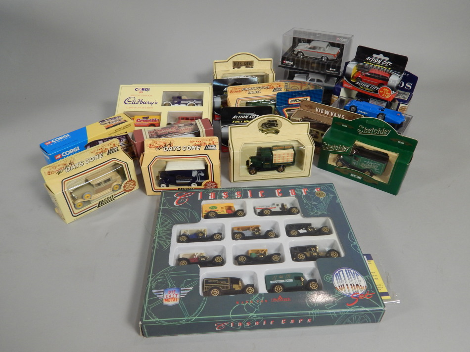 Appraisal: Various modern die-cast vehicles to include Corgi trams Matchbox etc