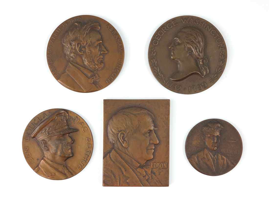 Appraisal: MEDALLIC ART CO COMMEMORATIVE BRONZE MEDALLIONS All marked Medallic Arts