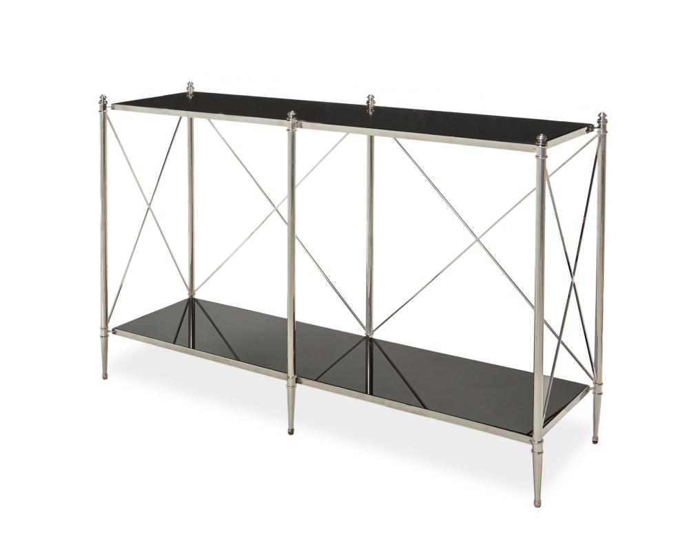 Appraisal: A contemporary chrome credenza st Century The credenza with a