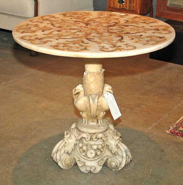 Appraisal: An Italian inlaid marble table