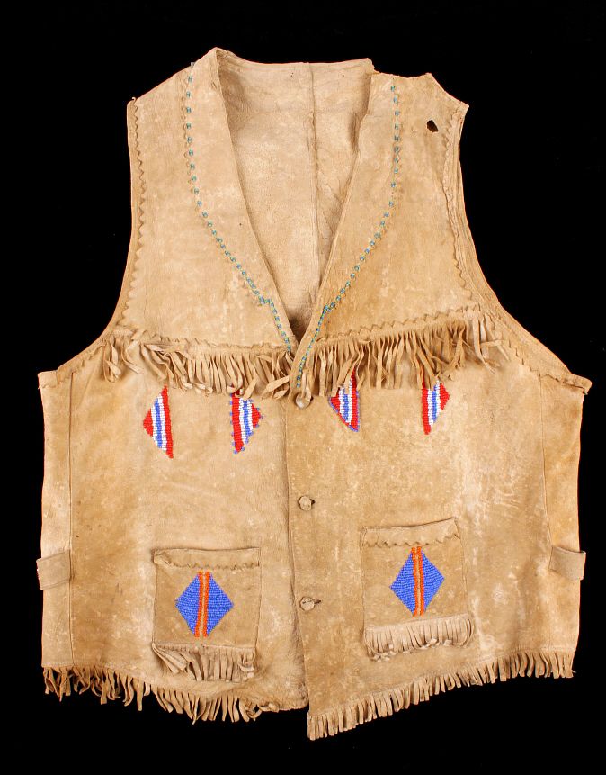 Appraisal: Chippewa Beaded Elk Hide Vest c - The lot features