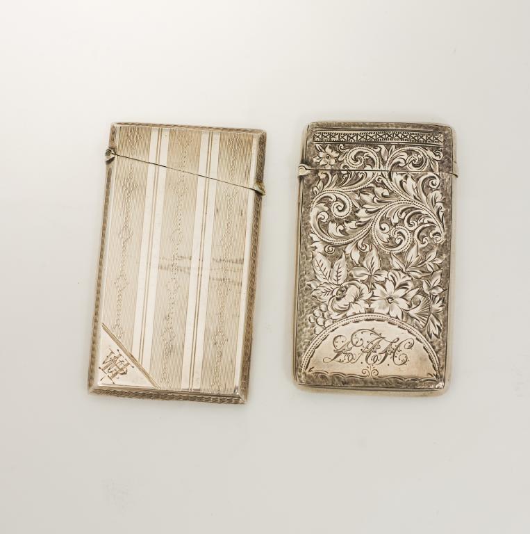 Appraisal: GEORGE V SILVER CARD CASE CHESTER of characteristic form with