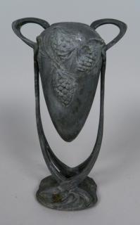 Appraisal: Pewter Art Nouveau cemetary urn Pewter Art Nouveau cemetary urn