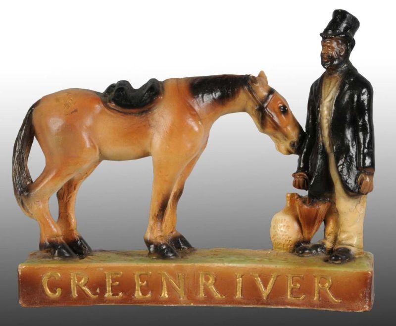 Appraisal: Green River Whiskey Figural Countertop Display Description s to s