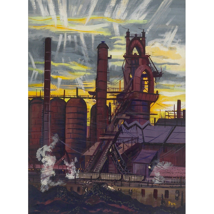 Appraisal: Rudolph T Pen American - Industrial Scene c oil and