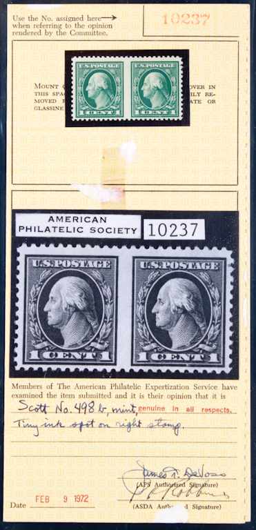 Appraisal: Horizontal pair imperforate between of the -cent definitive issue of