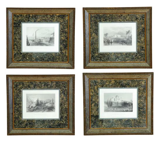 Appraisal: FOUR PRINTS England published engravings on paper Identically framed images