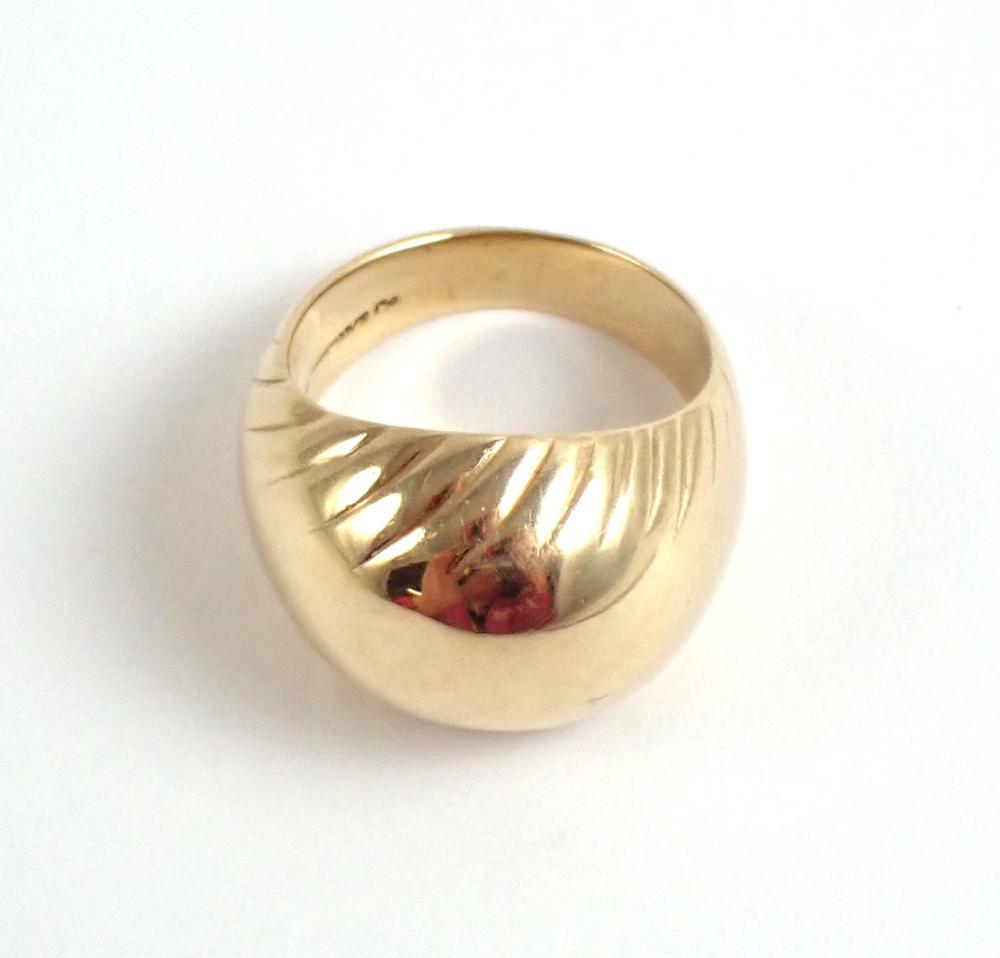 Appraisal: TIFFANY CO FOURTEEN KARAT GOLD DOME RING weighing grams and