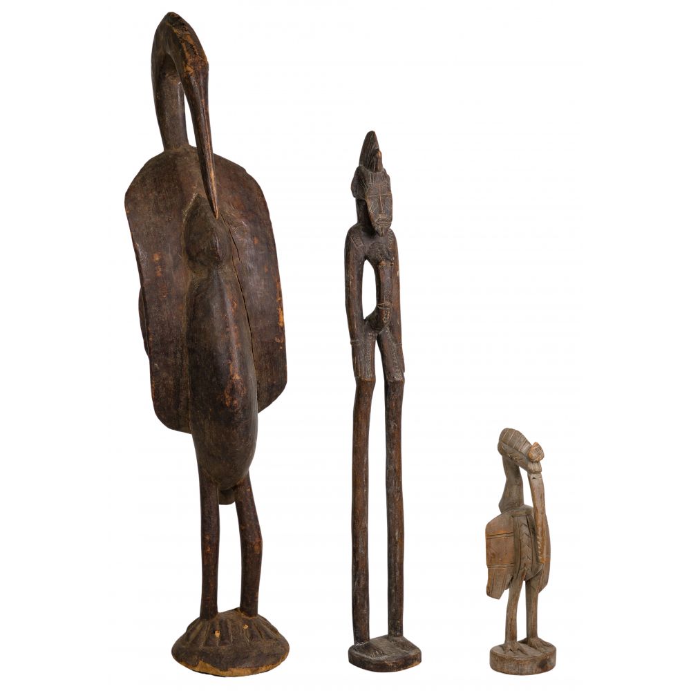 Appraisal: AFRICAN SENUFO CARVED WOOD FIGURE ASSORTMENT items including hand carved