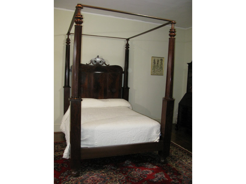 Appraisal: Southern Plantation Tester Bed ca s mahogany with mahogany veneers