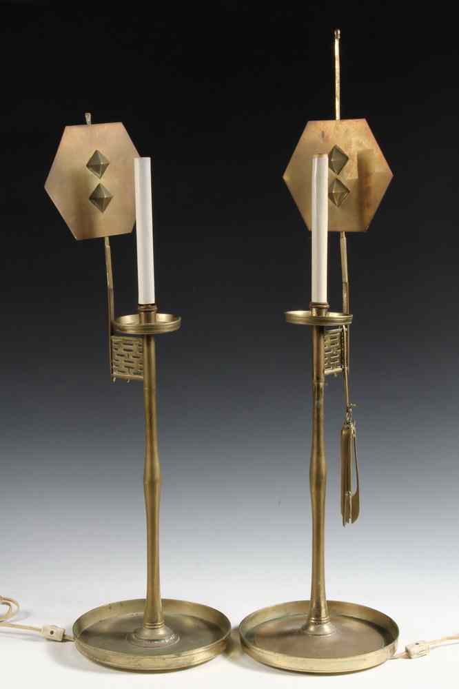 Appraisal: PAIR KOREAN BRASS CANDLESTICKS - th c Cast Brass Altar