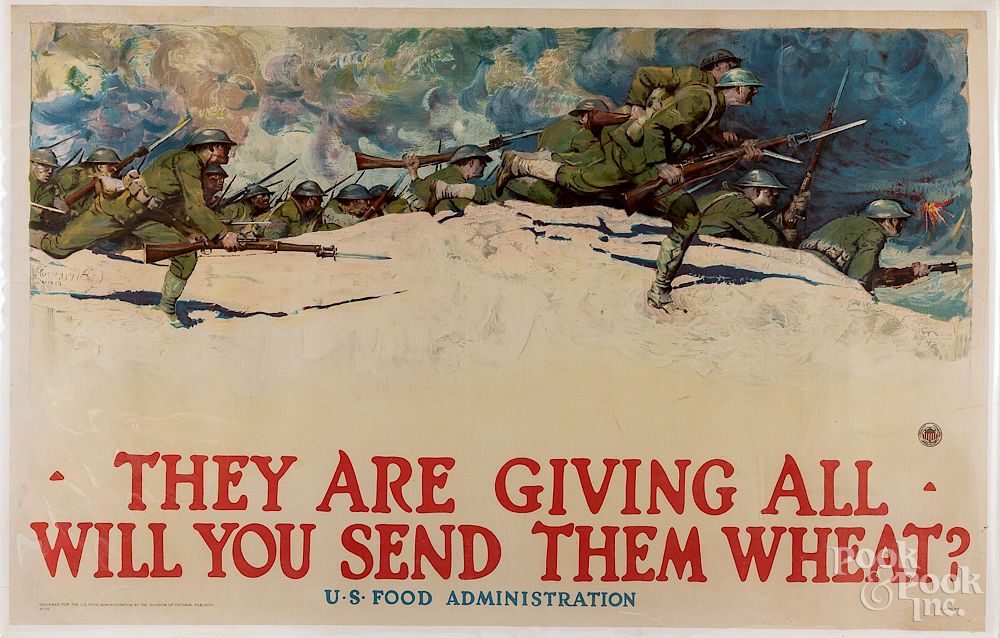 Appraisal: WWI propaganda original lithograph Exclusive on Bidsquare WWI propaganda original