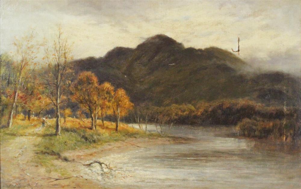 Appraisal: G AIKEN AUTUMN LANDSCAPE LOCH KATRINE Oil on canvas x