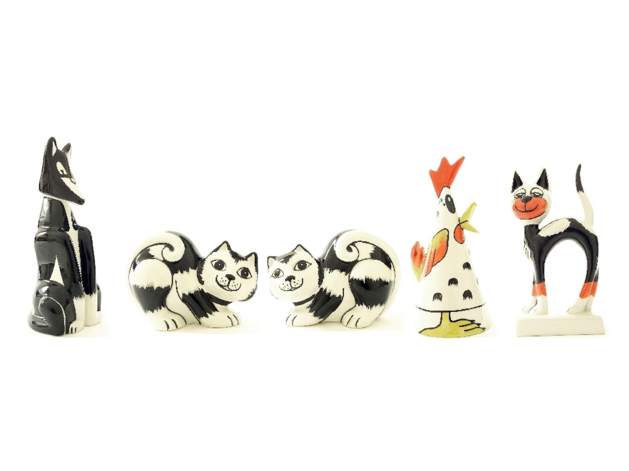 Appraisal: Lorna Bailey - pair of ceramic cat cruets long together