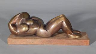 Appraisal: Ferdinand Parpan bronze sculpture Ferdinand Parpan French - - Reclining