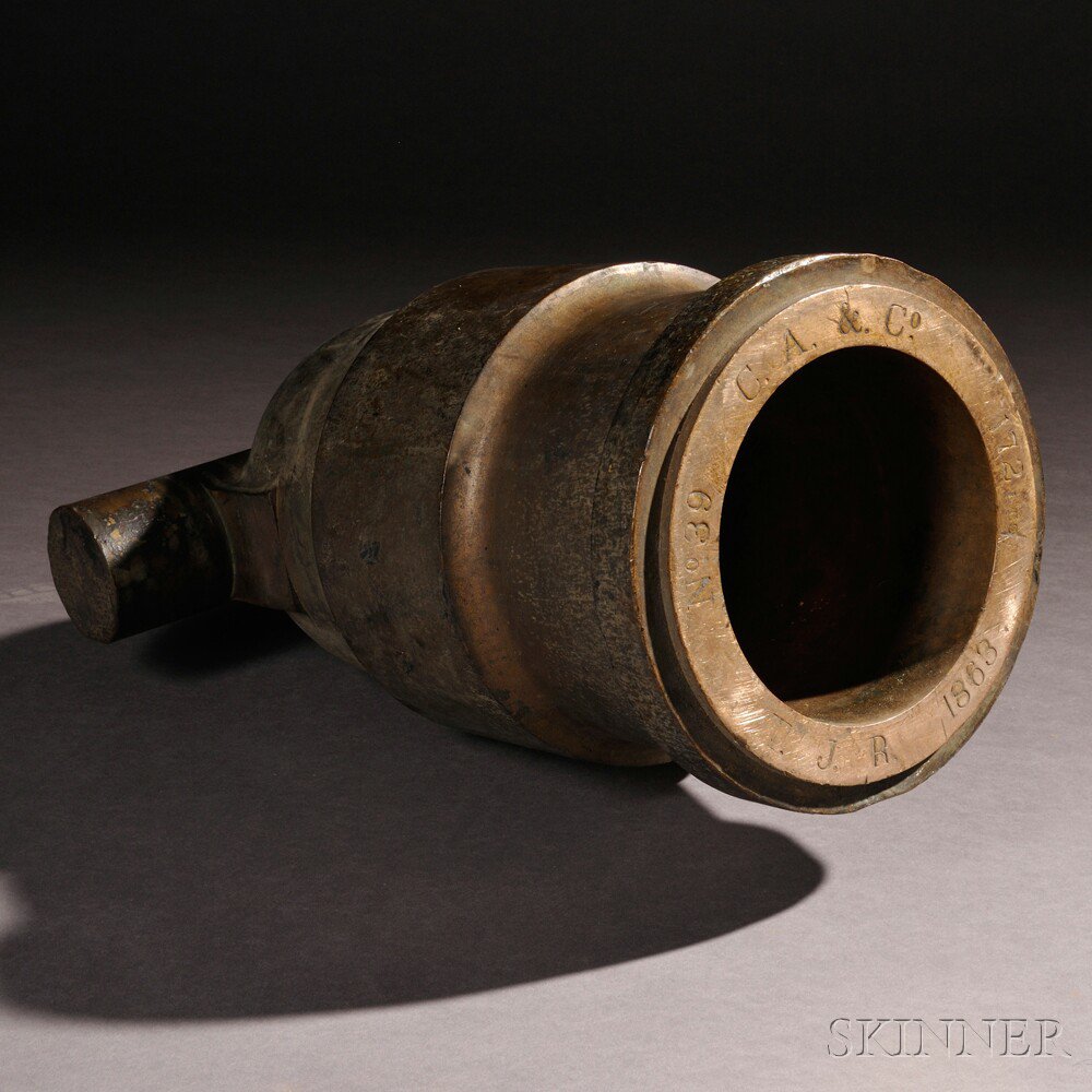 Appraisal: U S Model Alger Coehorn Mortar c bronze tube with