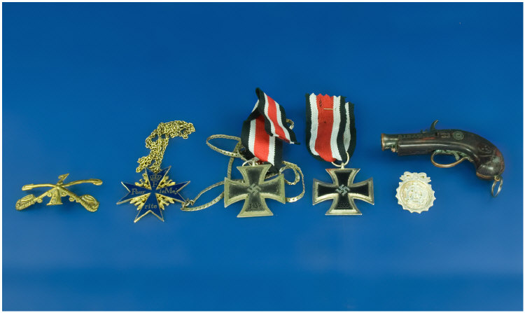 Appraisal: Small Collection Of Military Items Comprising Two Black Iron Cross