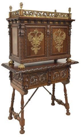 Appraisal: Impressive Spanish Baroque style carved vargueno on stand th c