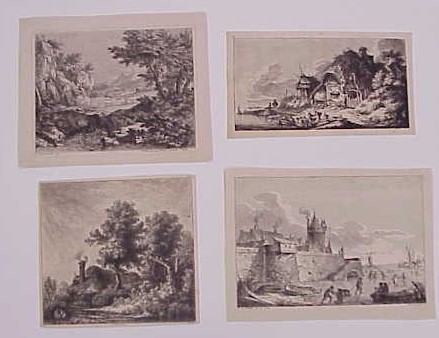 Appraisal: Four etchings probably th C impressions by or after Adriaen