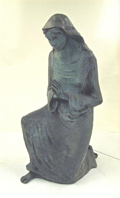 Appraisal: Continental patinated bronze figure Patinated bronze modeled as a woman