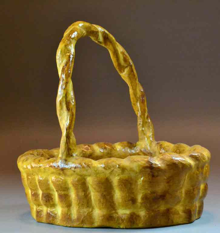 Appraisal: Paper Mache Bread BasketShaped painted and varnished paper mache to