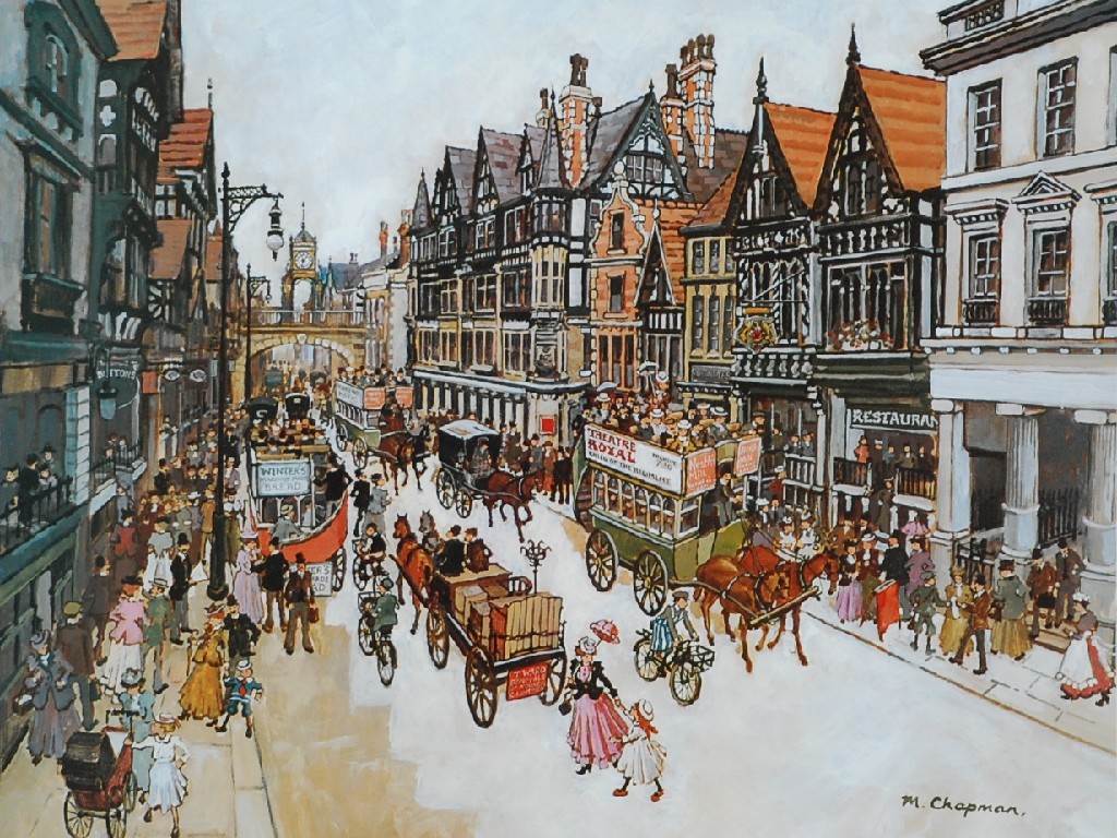 Appraisal: MARGARET CHAPMAN ARTIST SIGNED COLOUR PRINT The Rush hour x