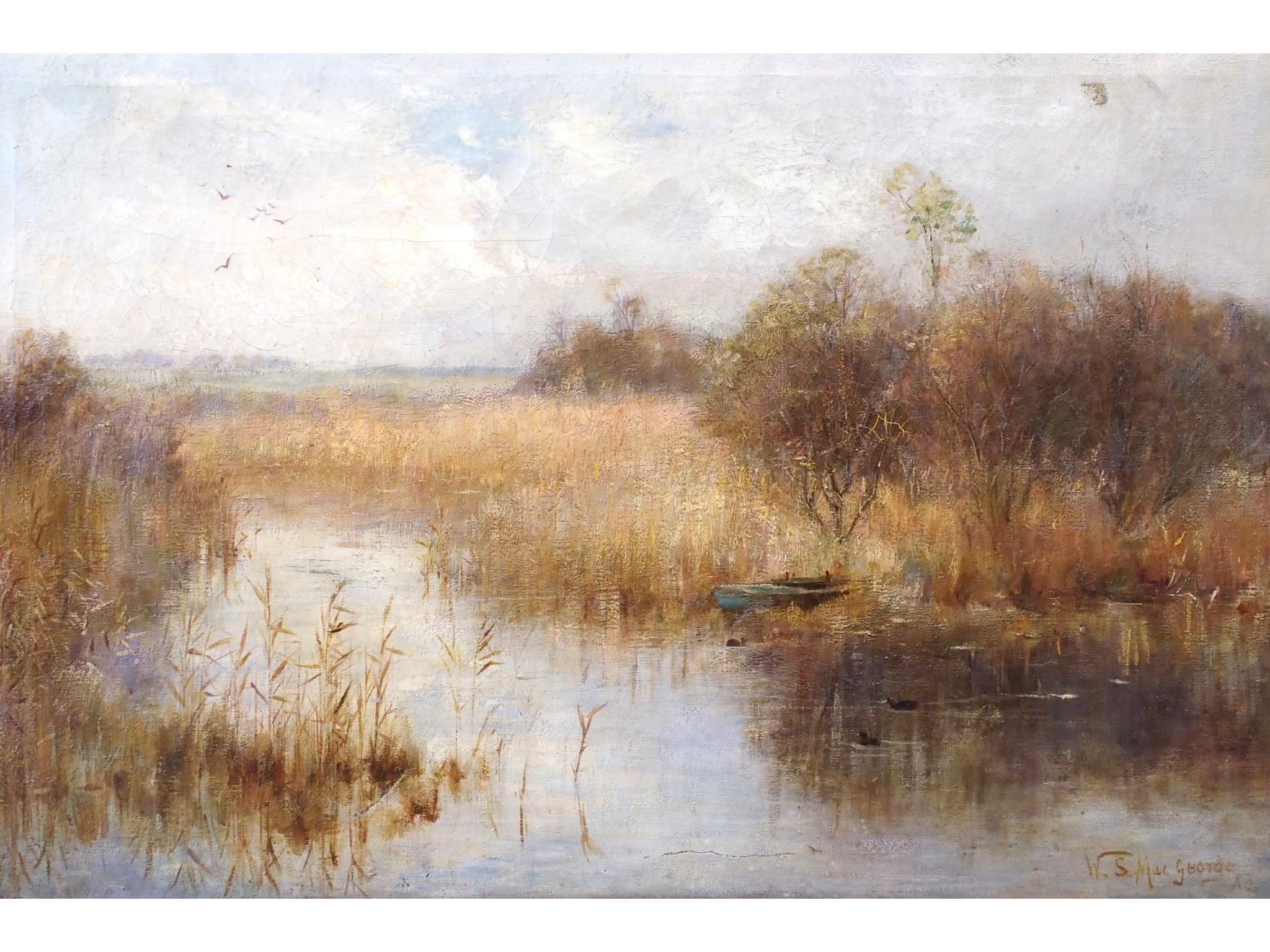 Appraisal: WILLIAM STEWART McGEORGE RSA Scottish - IN THE REEDSOil on