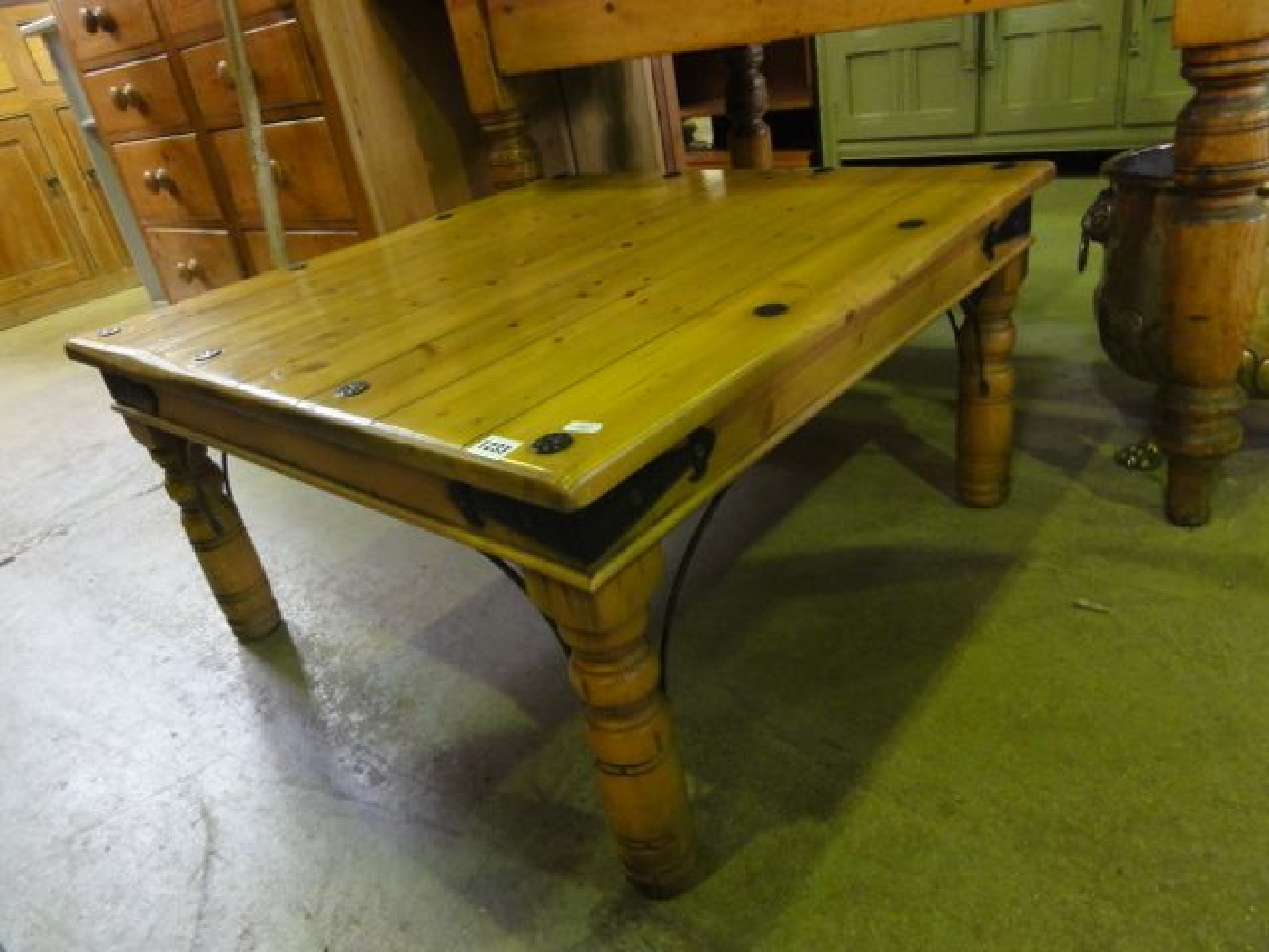 Appraisal: A stripped pine coffee occasional table of rectangular form with