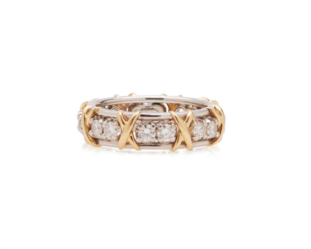 Appraisal: TIFFANY CO SCHLUMBERGER Platinum K Gold and Diamond 'Sixteen Stone'