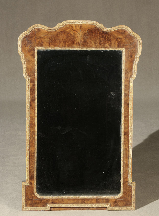 Appraisal: George II-III Parcel Gilt and Burl Walnut Mirror - Some