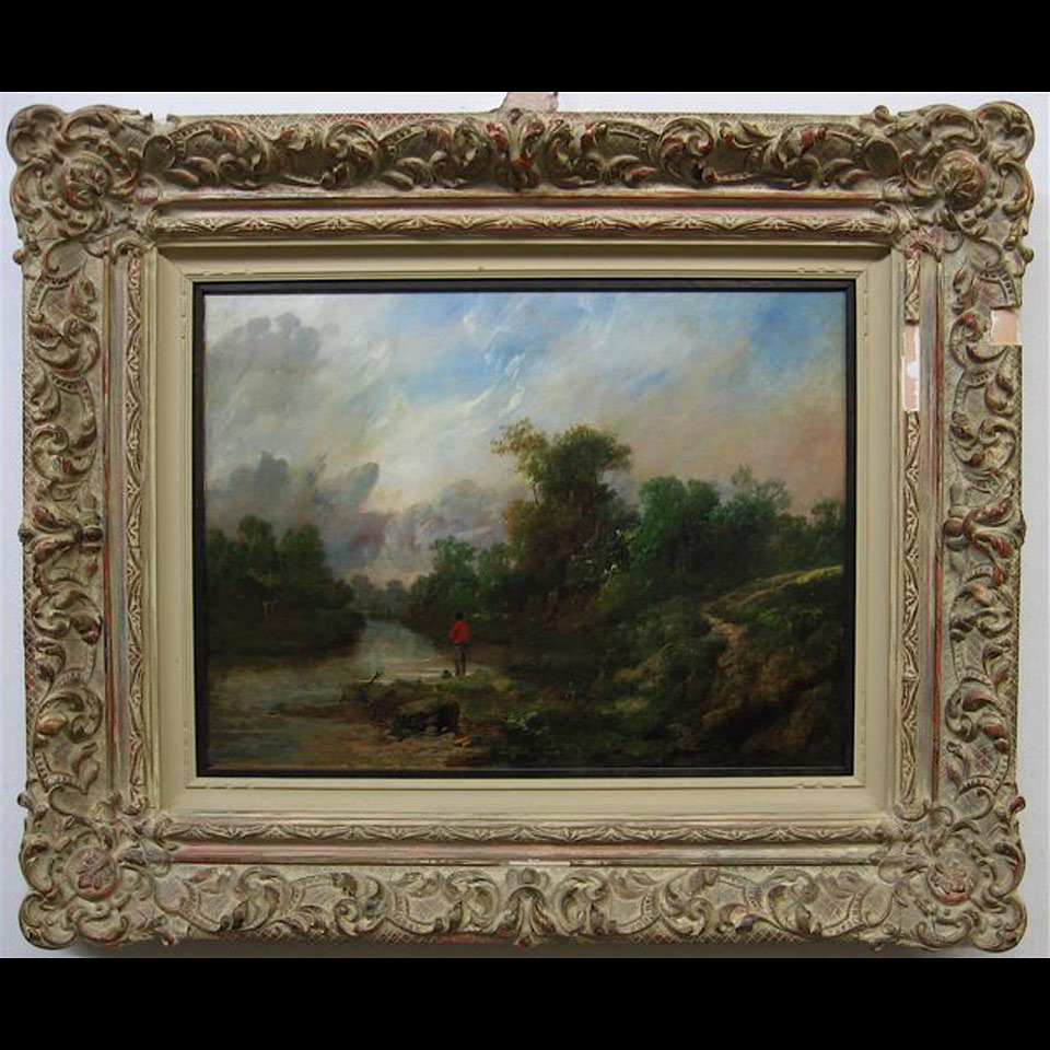 Appraisal: MANNER OF THOMAS BINNEY GIBBS - BRITISH MAN FISHING OIL