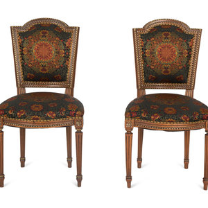 Appraisal: A Pair of Louis XVI Style Mahogany Side Chairs th