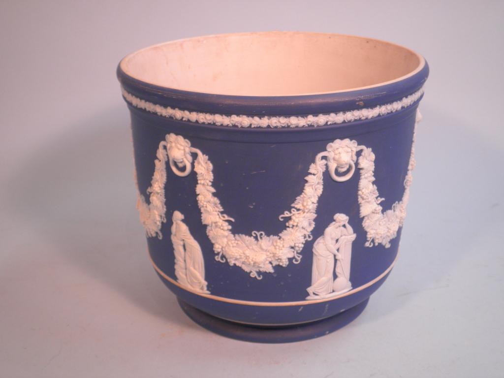 Appraisal: A Wedgwood blue Jasperware jardiniere