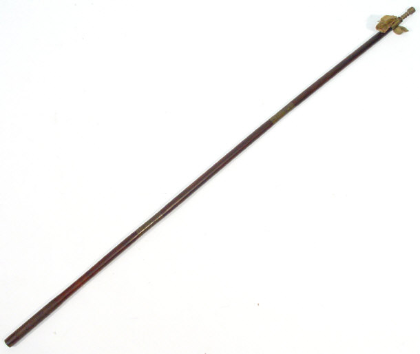 Appraisal: Mahogany gun cleaning rod with brass fittings cm in length