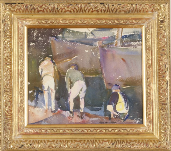 Appraisal: Alice Kent Stoddard Securing the Lines watercolor x SLR estate